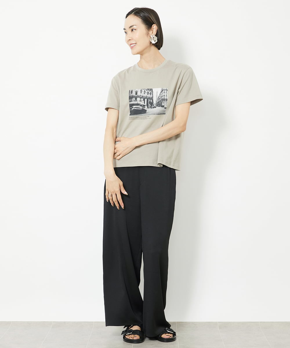 F6KJV40120 MICHEL KLEIN(小さいサイズ)(メゾン ドゥ サンク) [小さいサイズ]フォトプリントTシャツ ホワイト(90)