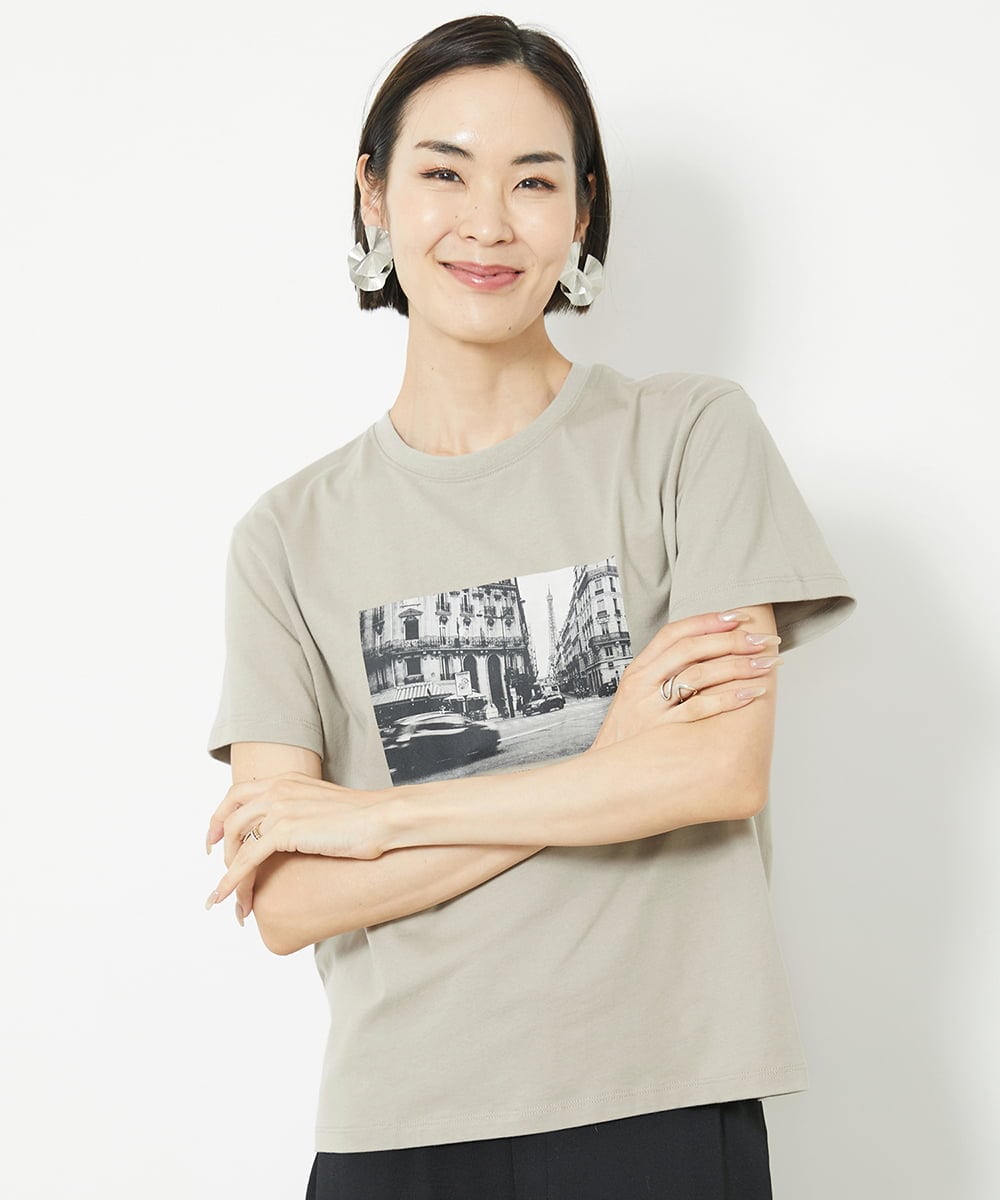 F6KJV40120 MICHEL KLEIN(小さいサイズ)(メゾン ドゥ サンク) [小さいサイズ]フォトプリントTシャツ ホワイト(90)