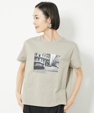 F6KJV40120 MICHEL KLEIN(小さいサイズ)(メゾン ドゥ サンク) [小さいサイズ]フォトプリントTシャツ ライトグレー(91)