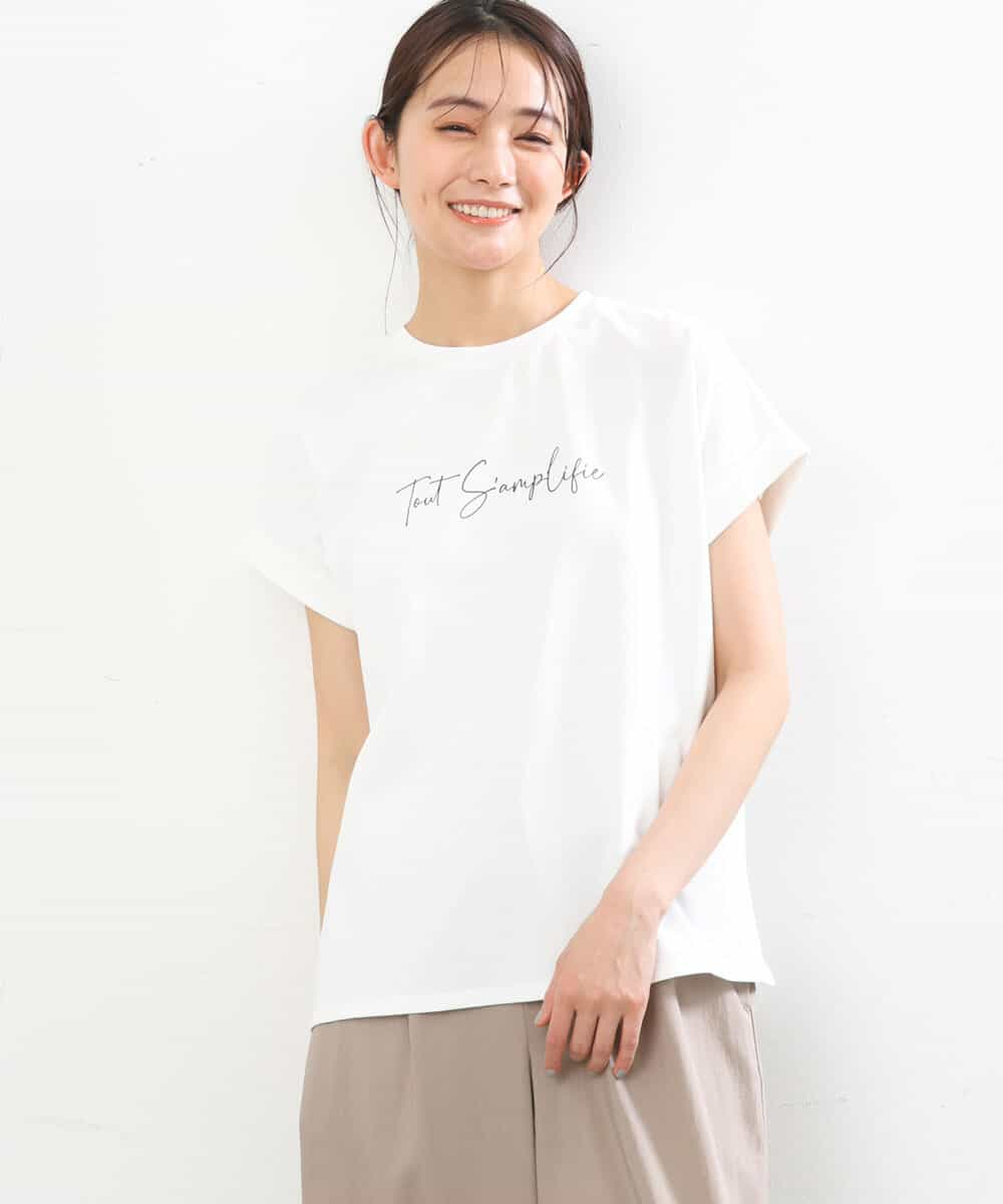 フレンチスリーブロゴTシャツ/洗える(カットソー・Tシャツ) | MK