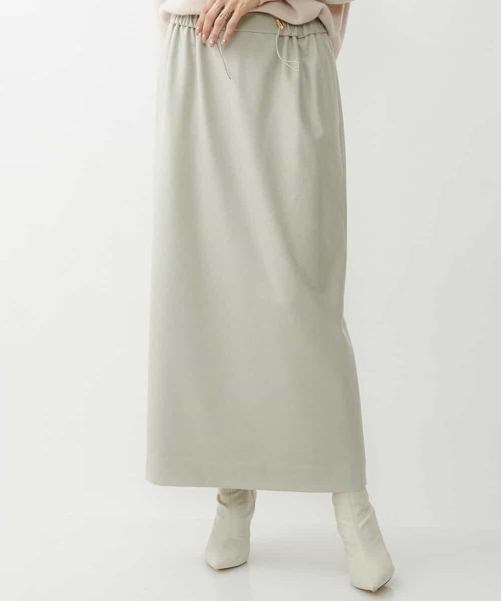 スピンドルデザインロングタイトスカート(機能素材)(ミモレ丈スカート