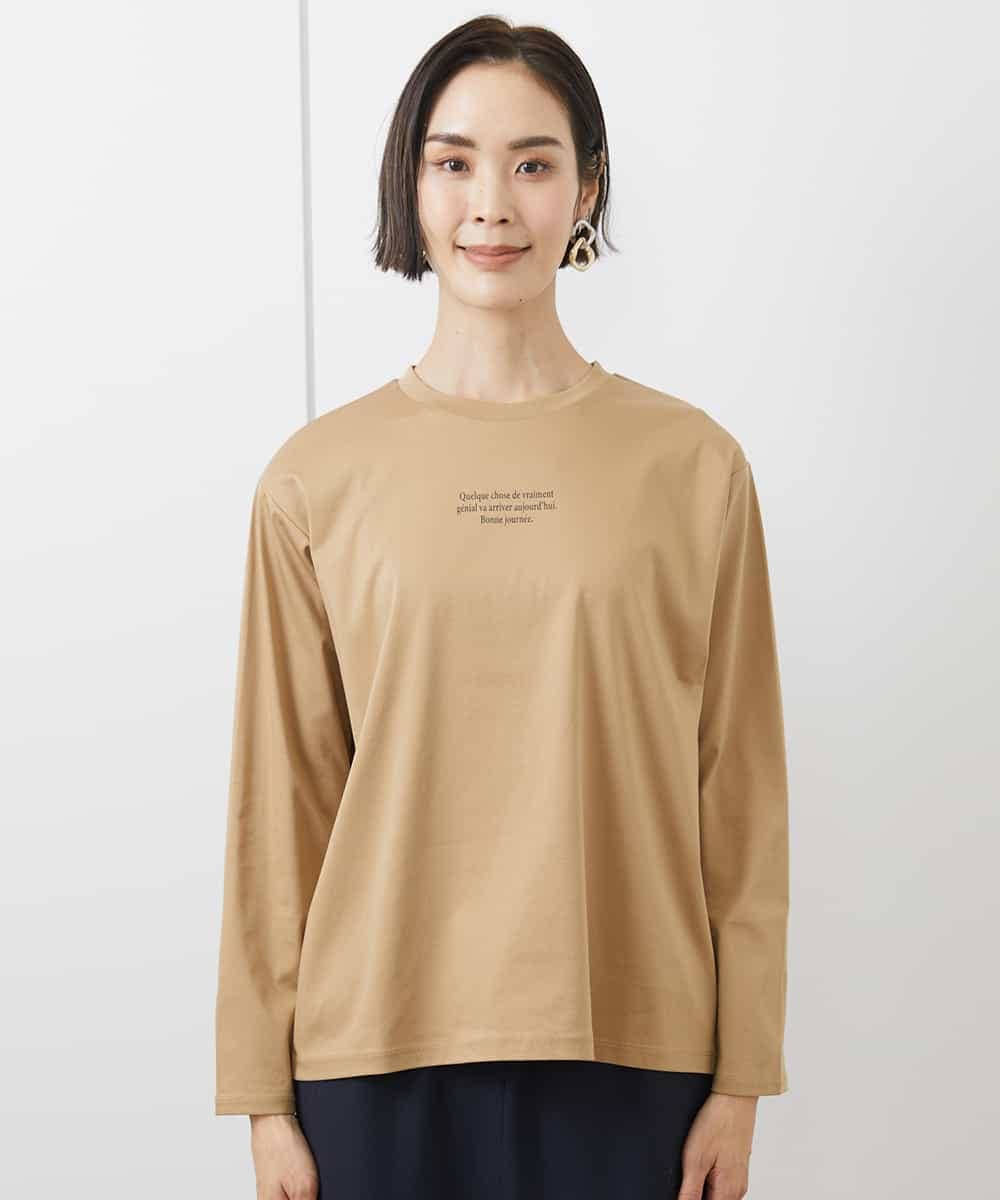 FMKAA40150 MICHEL KLEIN(ミッシェルクラン) ロングスリーブロゴTシャツ ベージュ