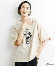 FMKGS66130 MICHEL KLEIN(ミッシェルクラン) ［DISNEY/ディズニー ミッキーマウス］オーバーサイズTシャツ（WEB限定） オフホワイト(81)