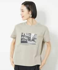 FMKJV40120 MICHEL KLEIN(ミッシェルクラン) フォトプリントTシャツ（WEB限定カラー） ライトグレー(91)