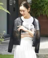 FMKJV40120 MICHEL KLEIN(ミッシェルクラン) フォトプリントTシャツ（WEB限定カラー） ライトグレー(91)