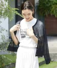 FMKJV40120 MICHEL KLEIN(ミッシェルクラン) フォトプリントTシャツ（WEB限定カラー） ライトグレー(91)