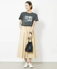 FMKJV40120 MICHEL KLEIN(ミッシェルクラン) フォトプリントTシャツ（WEB限定カラー） ライトグレー(91)