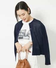 FMKJV40120 MICHEL KLEIN(ミッシェルクラン) フォトプリントTシャツ（WEB限定カラー） ライトグレー(91)