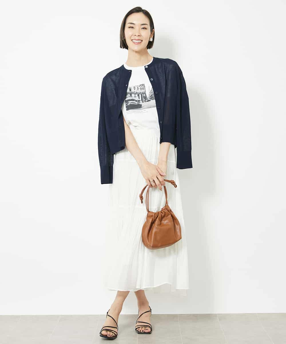 FMKJV40120 MICHEL KLEIN(ミッシェルクラン) フォトプリントTシャツ（WEB限定カラー） ライトグレー(91)