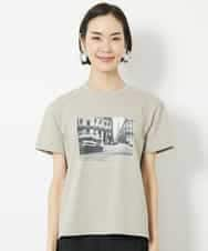 FMKJV40120 MICHEL KLEIN(ミッシェルクラン) フォトプリントTシャツ（WEB限定カラー） ライトグレー(91)