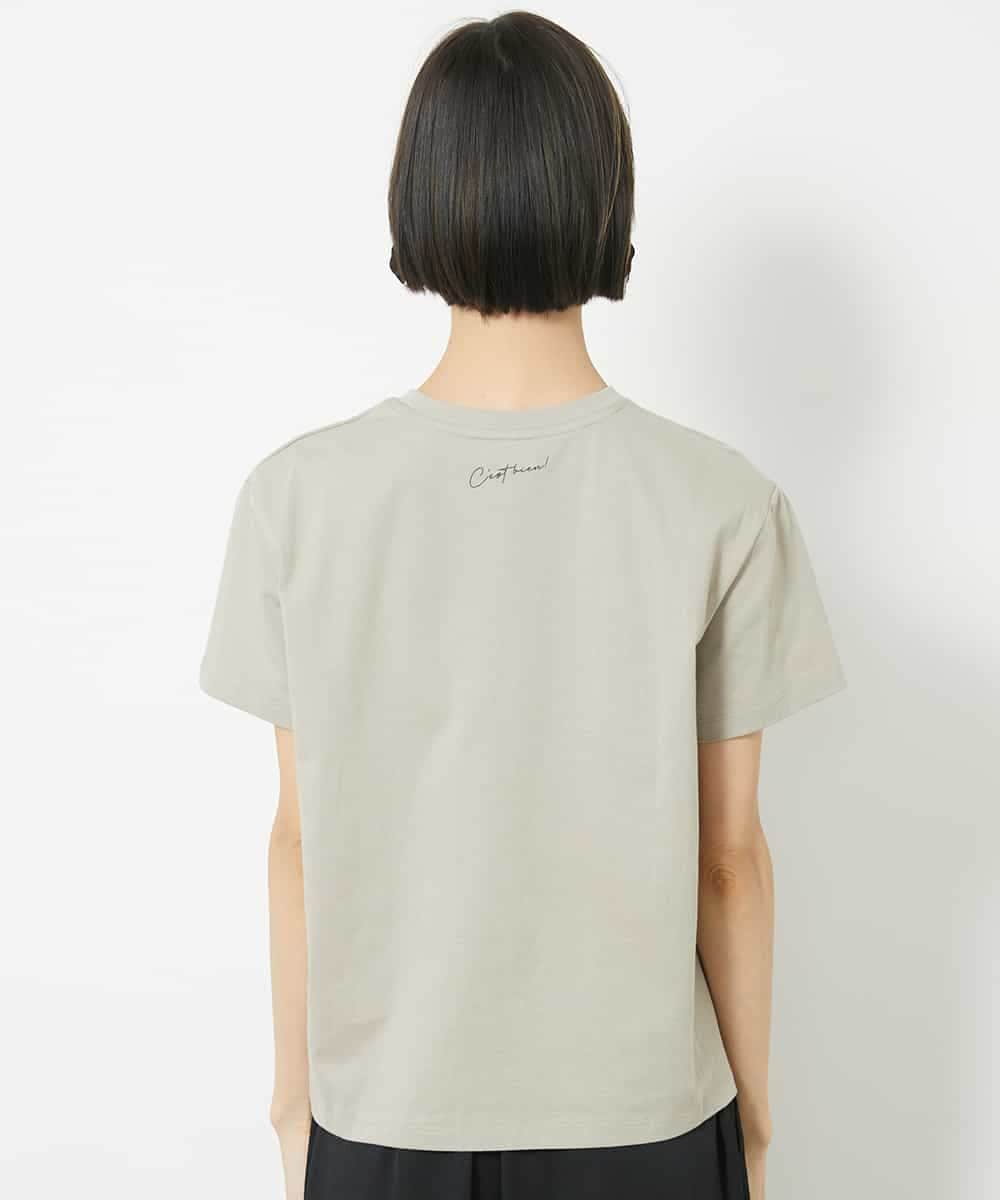 FMKJV40120 MICHEL KLEIN(ミッシェルクラン) フォトプリントTシャツ（WEB限定カラー） ライトグレー(91)