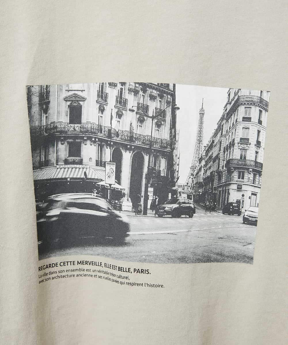 FMKJV40120 MICHEL KLEIN(ミッシェルクラン) フォトプリントTシャツ（WEB限定カラー） ライトグレー(91)