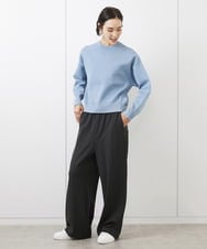 FMLAA60220 MICHEL KLEIN(ミッシェルクラン) [WEB限定]裏起毛ワイドパンツ ネイビー