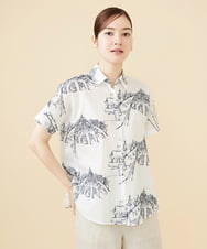 GBBJV17400 Sybilla(シビラ) タウンスケープ刺繍シャツ ホワイト
