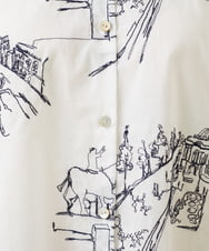 GBBJV17400 Sybilla(シビラ) タウンスケープ刺繍シャツ ホワイト