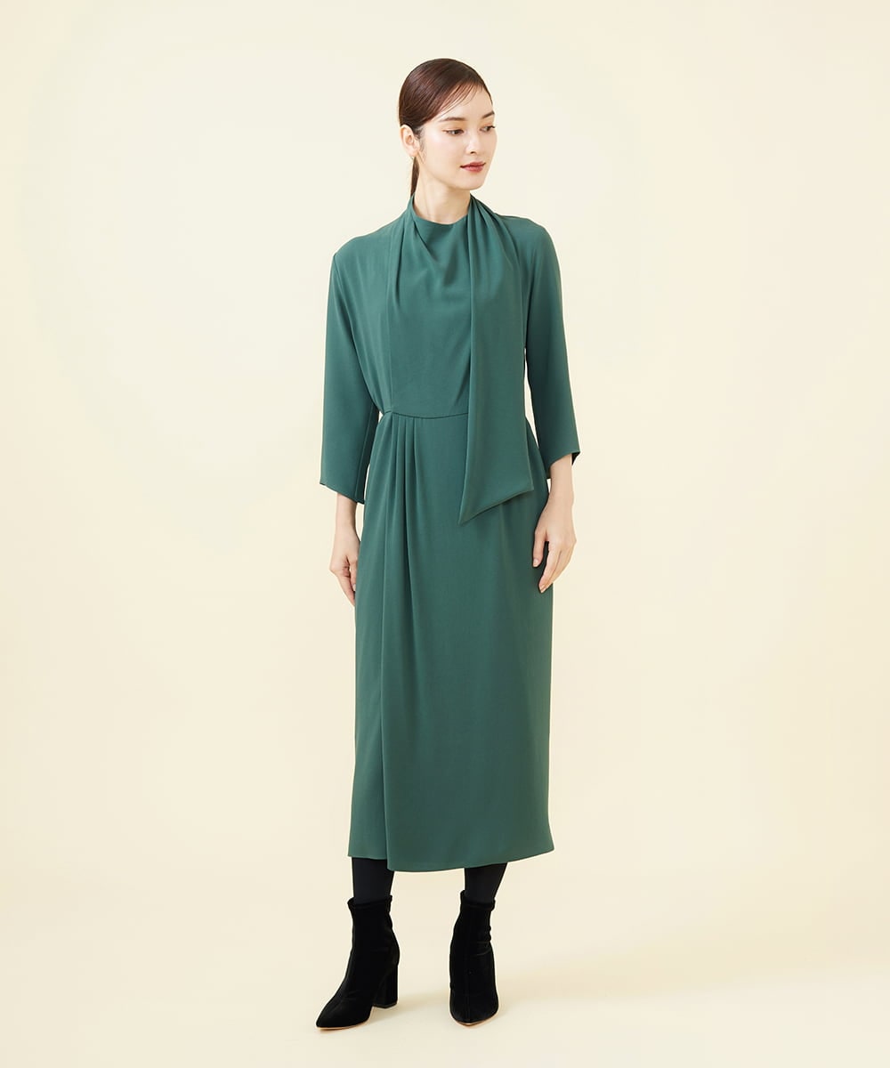 GBEAB07730 Sybilla(シビラ) 【SMART DRESS】スカーフデザインドレス グリーン