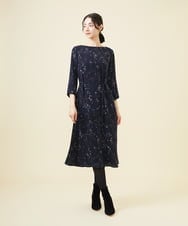 GBEAB09700 Sybilla(シビラ) 【WINTER BLUE】スターリースカイプリントドレス ネイビー