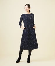 GBEAB09700 Sybilla(シビラ) 【WINTER BLUE】スターリースカイプリントドレス ネイビー