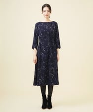 GBEAB09700 Sybilla(シビラ) 【WINTER BLUE】スターリースカイプリントドレス ネイビー