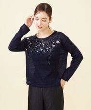 GBFAB03500 Sybilla(シビラ) 【WINTER BLUE】スターリースカイビーズ刺繍プルオーバー ネイビー