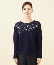 GBFAB03500 Sybilla(シビラ) 【WINTER BLUE】スターリースカイビーズ刺繍プルオーバー ネイビー