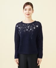 GBFAB03500 Sybilla(シビラ) 【WINTER BLUE】スターリースカイビーズ刺繍プルオーバー ネイビー