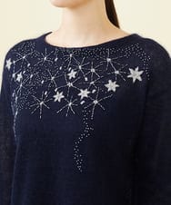 GBFAB03500 Sybilla(シビラ) 【WINTER BLUE】スターリースカイビーズ刺繍プルオーバー ネイビー