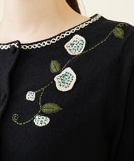 GBSJX02530 Sybilla(シビラ) ローズ刺繍カーディガン ブラック