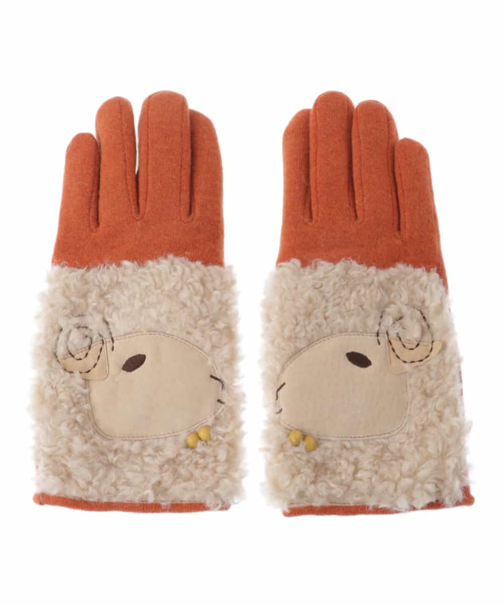 羊モチーフニット手袋(手袋) | Jocomomola(ホコモモラ)｜イトキン