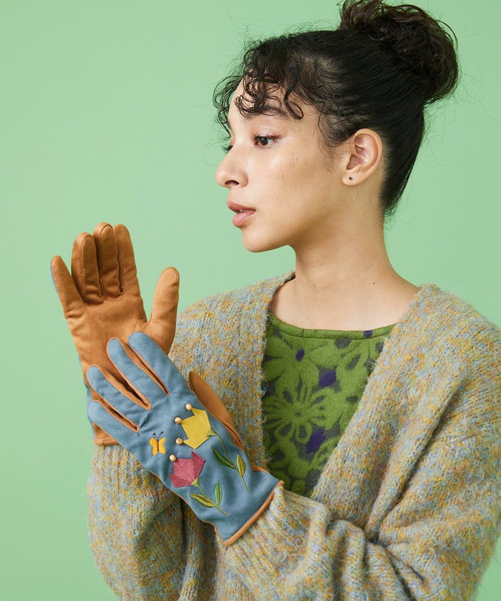 折り紙フラワーモチーフデザイン手袋(手袋) | Jocomomola(ホコモモラ