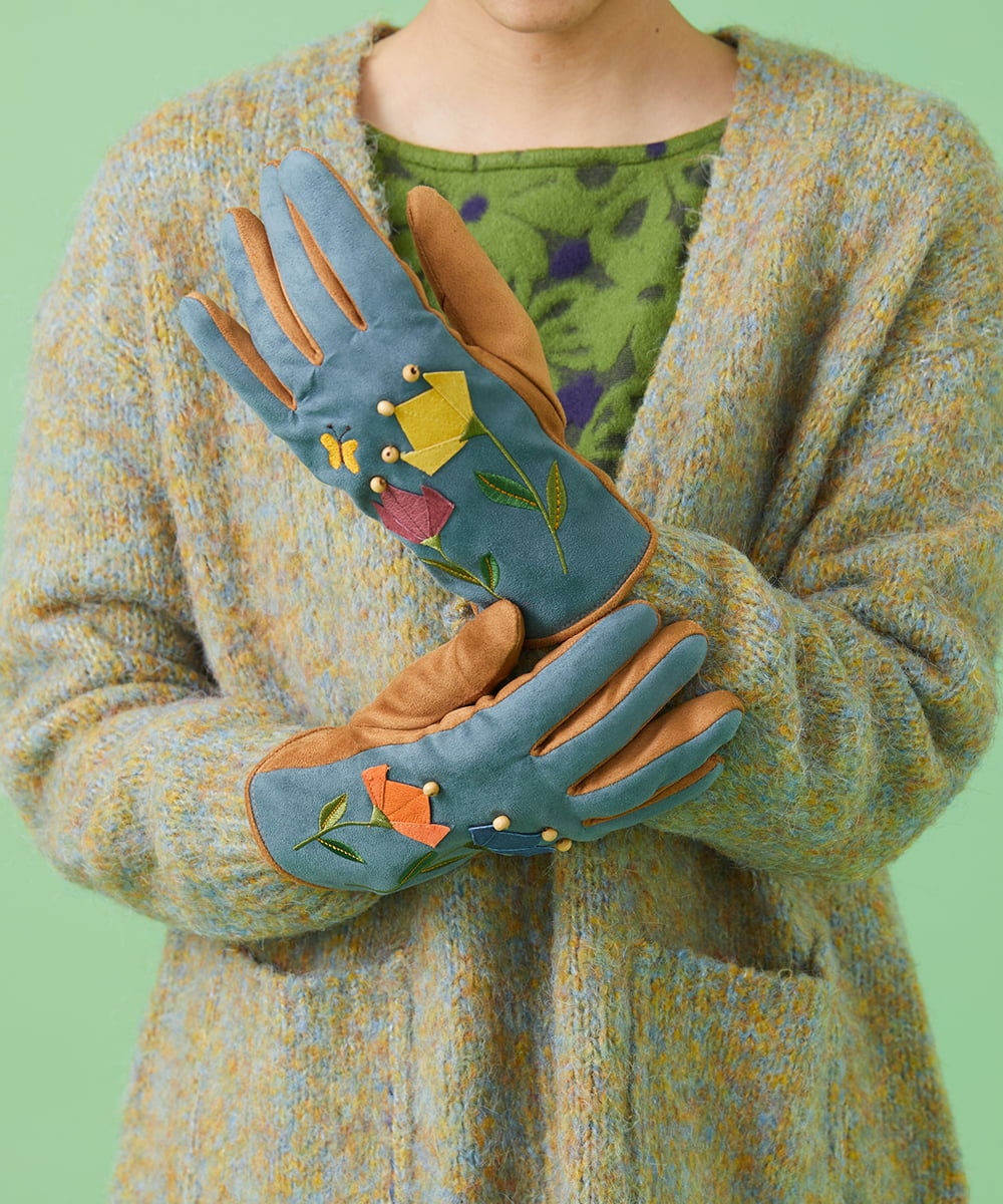 折り紙フラワーモチーフデザイン手袋(手袋) | Jocomomola(ホコモモラ