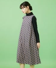 GJECA50380 Jocomomola(ホコモモラ) Rosa salmon フラワー総刺繍ノースリーブワンピース ピンク