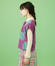 GJFDA01270 Jocomomola(ホコモモラ) Morado クロッシェニットベスト パープル