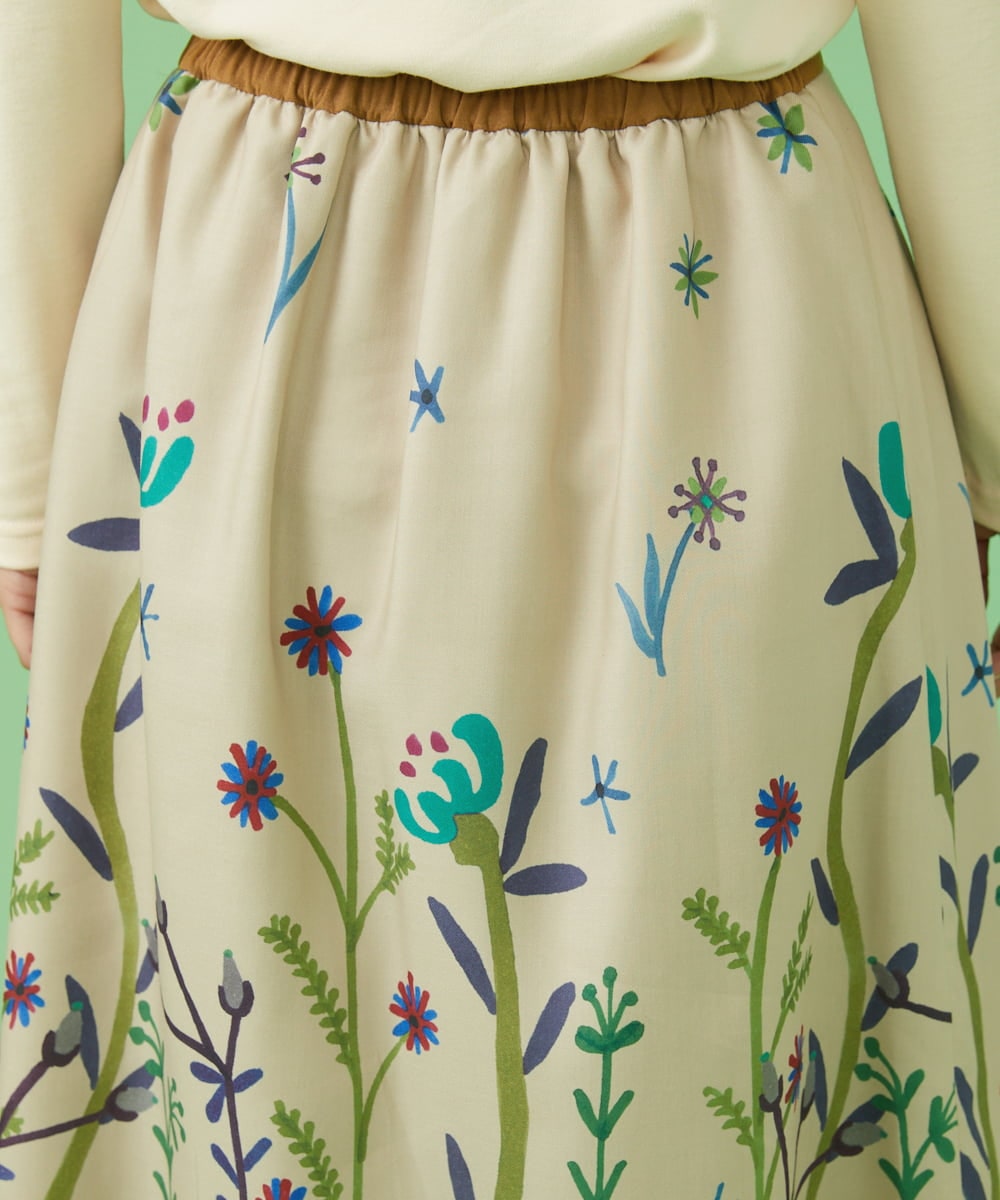 ホコモモラ 花柄 スカート Lサイズ - ひざ丈スカート