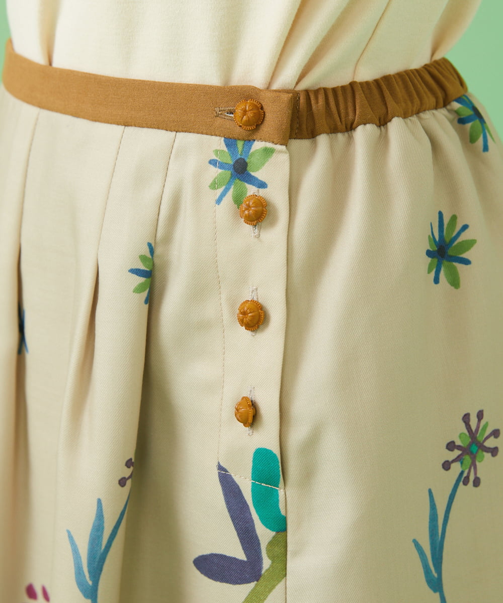 ホコモモラ 花柄 スカート Lサイズ - ひざ丈スカート