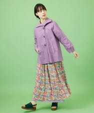 GJHDA01220 Jocomomola(ホコモモラ) Morado ciruela プリントギャザースカート パープル