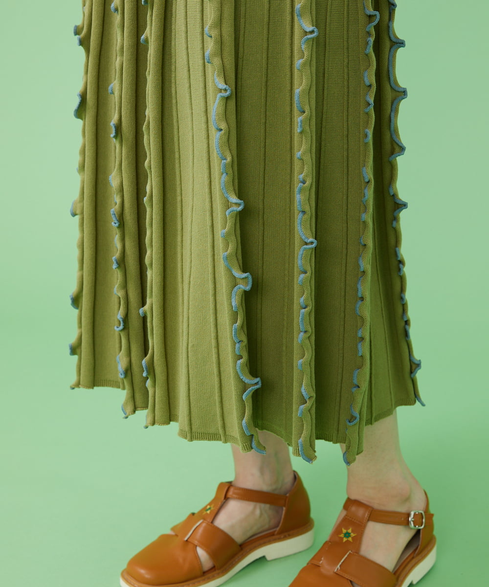 配色メロウニットスカート(ロング・マキシ丈スカート) | Jocomomola