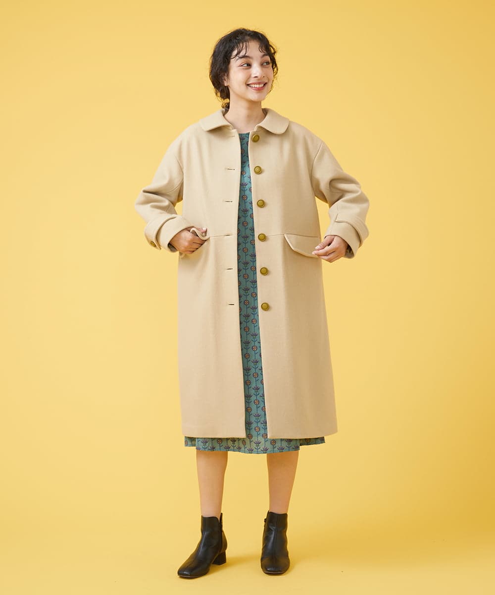 日本製☆Jocomomola コート 刺繍 40 L 薄手 オーバーサイズ-