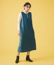 GJKAS33090 Jocomomola(ホコモモラ) ベアスムース タック刺繍カットソー ブラック