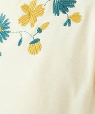 GJKHV34160 Jocomomola(ホコモモラ) フライスフラワー刺繍カットソー イエロー