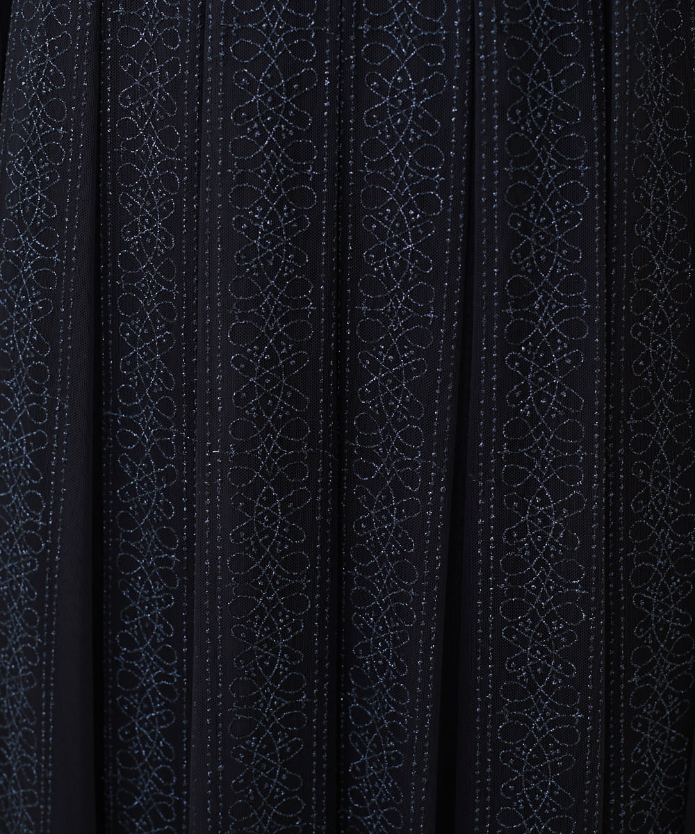 GYHAC02890 Sybilla(シビラ) ◆受注生産につき返品・交換・キャンセル不可◆ダマスク刺繍チュールスカート ネイビー