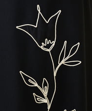 GYHAC04690 Sybilla(シビラ) ◆受注生産につき返品・交換・キャンセル不可◆フラワーコード刺繍スカート ブラック
