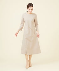 GYPAC01900 Sybilla(シビラ) ◆受注生産につき返品・交換・キャンセル不可◆フラワーコード刺繍ドレス ベージュ