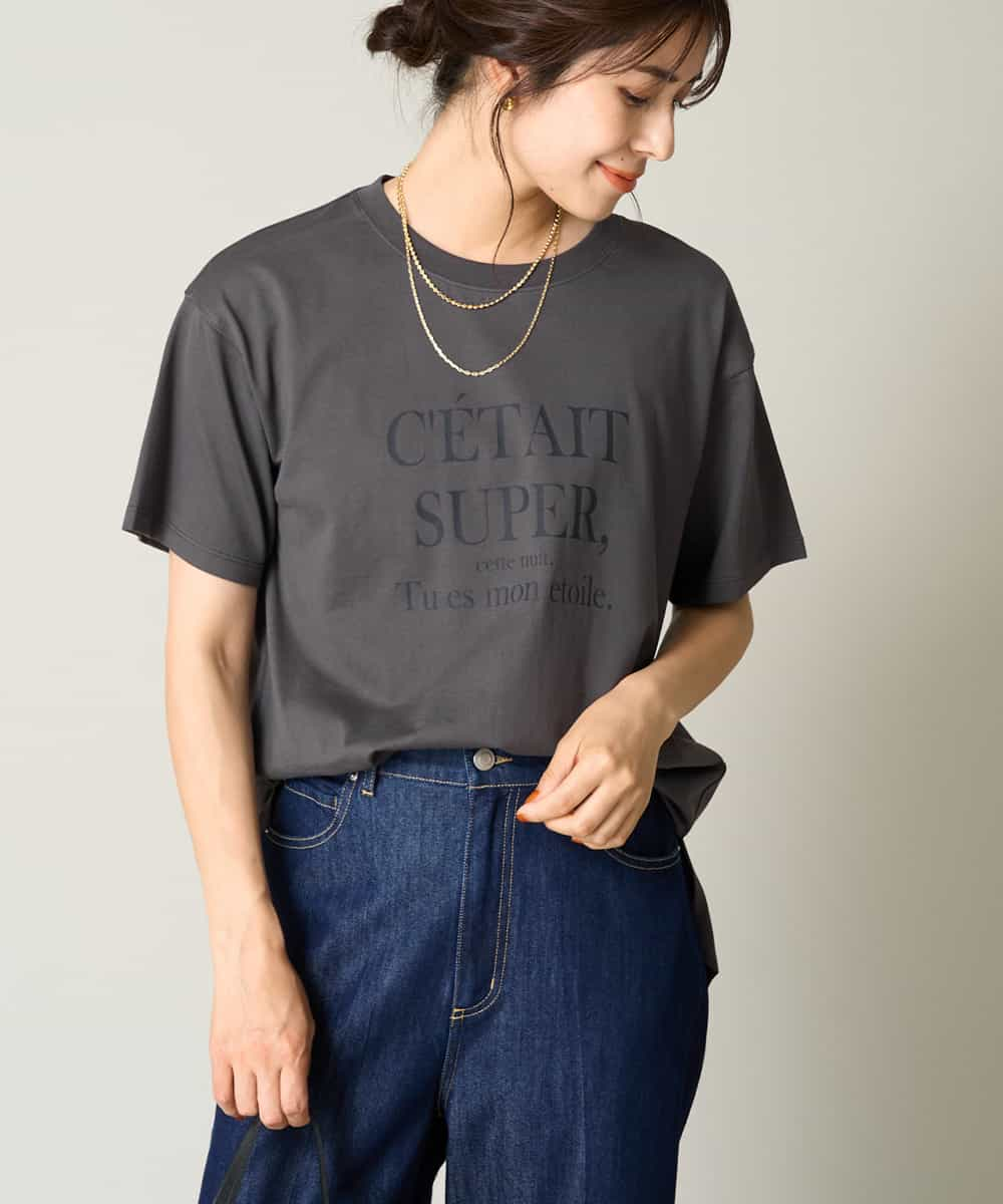 接触冷感】大人のゆるロゴTシャツ(カットソー・Tシャツ)