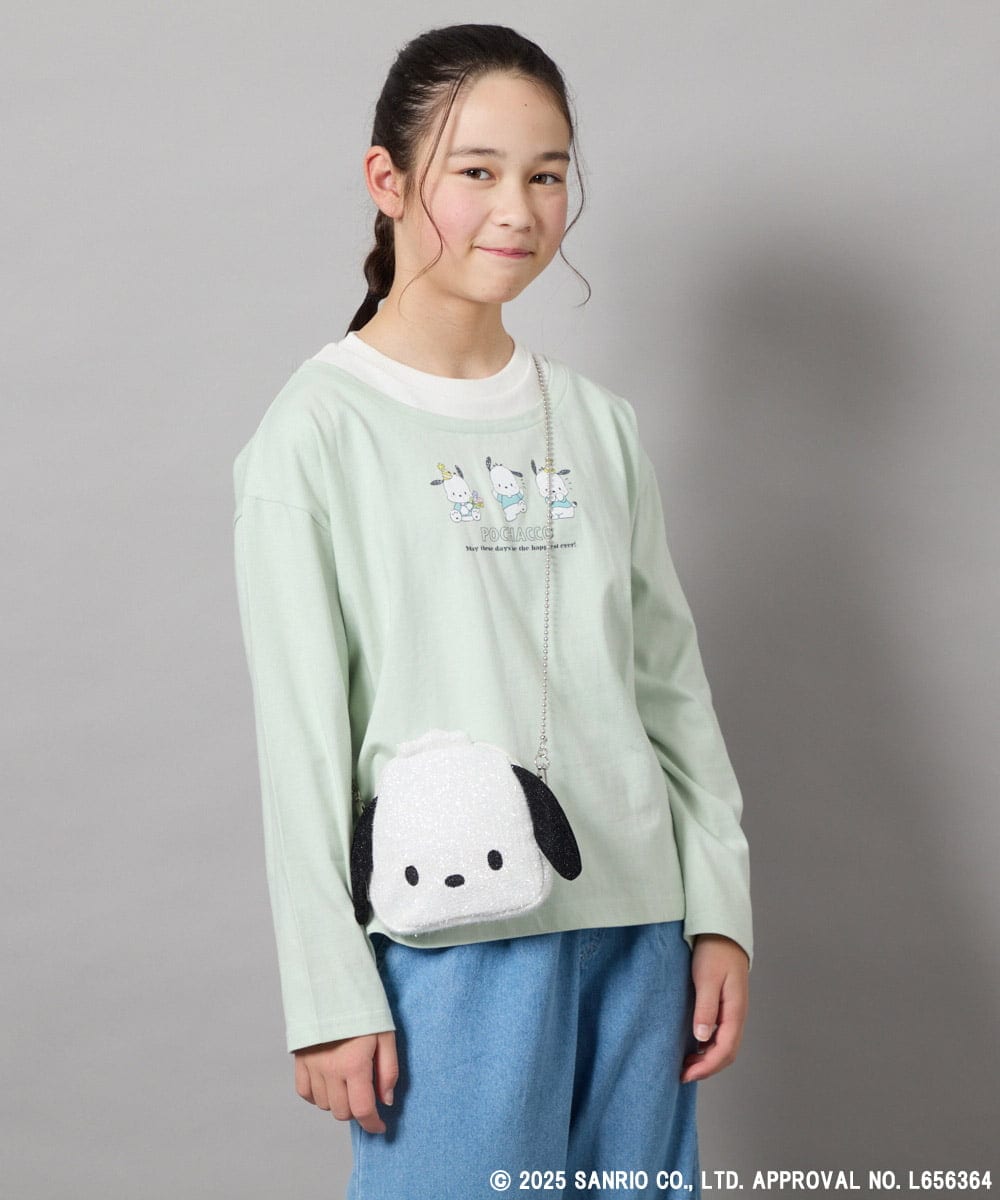 KG5EA01044 a.v.v KIDS(アー・ヴェ・ヴェ) [KIDS]【ポチャッコ＆シナモロール】お顔ミニショルダーバッグ グリーン