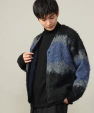 KHCLV25079 a.v.v MEN(アー・ヴェ・ヴェ) 【ユニセックス】ボカシ柄起毛シャギーニット（厚手であったかい） ブラック