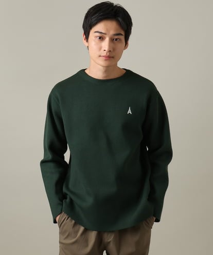 KHFAA60044 a.v.v MEN 【人気シリーズがニットで登場！】エッフェル刺繍ボートネックニット