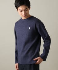 KHFAA60044 a.v.v MEN(アー・ヴェ・ヴェ) 【人気シリーズがニットで登場！】エッフェル刺繍ボートネックニット ネイビー