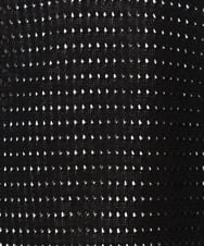 KHFGV51059 a.v.v MEN(アー・ヴェ・ヴェ) 【洗濯機で洗える】メッシュ編みワイドシルエットニットポロ ５分袖 ブラック