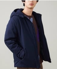 KHJAS04130 a.v.v MEN(アー・ヴェ・ヴェ) 【M-XXL】ストレッチサーモライト中綿フードブルゾン ネイビー